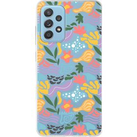 Printify Samsung Galaxy A52 İle Uyumlu 1 mm Kapak Memphis Desen Tasarımlı Şeffaf Silikon Cep Telefonu Kılıf