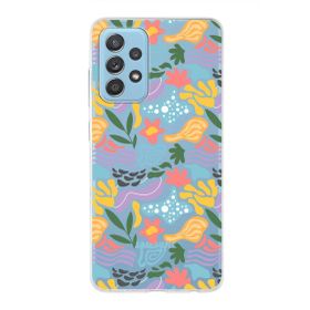 Printify Samsung Galaxy A52S İle Uyumlu 1mm Kapak Memphis Desen Tasarımlı Şeffaf Silikon Cep Telefonu Kılıf