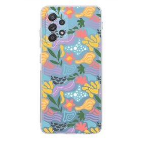 Printify Samsung Galaxy A52S Uyumlu Kamera Korumalı Kapak Memphis Desen Tasarımlı Şeffaf Cep Telefonu Kılıf