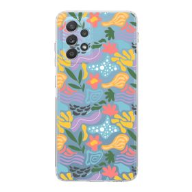 Printify Samsung Galaxy A52S Uyumlu Kamera Korumalı Kapak Memphis Desen Tasarımlı Şeffaf Cep Telefonu Kılıf