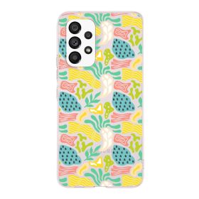 Printify Samsung Galaxy A53 İle Uyumlu 1 mm Kapak Memphis Desen Tasarımlı Şeffaf Silikon Cep Telefonu Kılıf