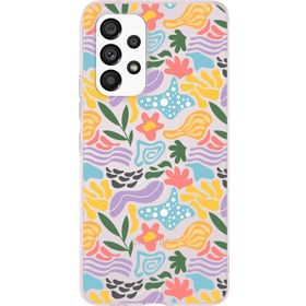 Printify Samsung Galaxy A53 İle Uyumlu 1 mm Kapak Memphis Desen Tasarımlı Şeffaf Silikon Cep Telefonu Kılıf