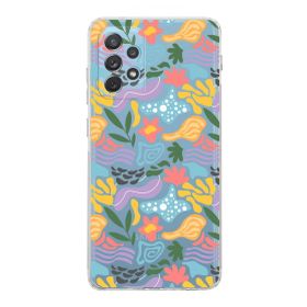 Printify Samsung Galaxy A53 Uyumlu Kamera Korumalı Kapak Memphis Desen Tasarımlı Şeffaf Cep Telefonu Kılıf
