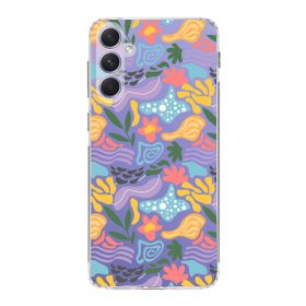 Printify Samsung Galaxy A54 İle Uyumlu 1 mm Kapak Memphis Desen Tasarımlı Şeffaf Silikon Cep Telefonu Kılıf