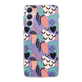 Printify Samsung Galaxy A54 İle Uyumlu 1 mm Kapak Memphis Desen Tasarımlı Şeffaf Silikon Cep Telefonu Kılıf