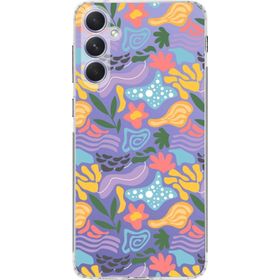 Printify Samsung Galaxy A54 İle Uyumlu 1 mm Kapak Memphis Desen Tasarımlı Şeffaf Silikon Cep Telefonu Kılıf