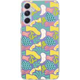 Printify Samsung Galaxy A54 İle Uyumlu 1 mm Kapak Memphis Desen Tasarımlı Şeffaf Silikon Cep Telefonu Kılıf