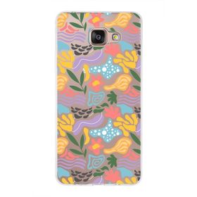 Printify Samsung Galaxy A7 2016 İle Uyumlu 1 mm Kapak Memphis Desen Tasarımlı Şeffaf Silikon Cep Telefonu Kılıf
