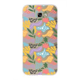 Printify Samsung Galaxy A7 2017 İle Uyumlu 1 mm Kapak Memphis Desen Tasarımlı Şeffaf Silikon Cep Telefonu Kılıf