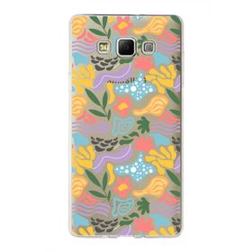 Printify Samsung Galaxy A7 İle Uyumlu 1 mm Kapak Memphis Desen Tasarımlı Şeffaf Silikon Cep Telefonu Kılıf