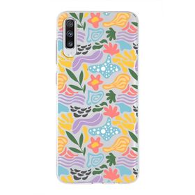 Printify Samsung Galaxy A70 İle Uyumlu 1 mm Kapak Memphis Desen Tasarımlı Şeffaf Silikon Cep Telefonu Kılıf