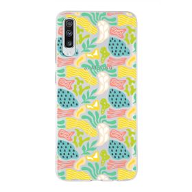 Printify Samsung Galaxy A70 İle Uyumlu 1 mm Kapak Memphis Desen Tasarımlı Şeffaf Silikon Cep Telefonu Kılıf