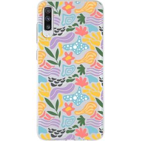 Printify Samsung Galaxy A70 İle Uyumlu 1 mm Kapak Memphis Desen Tasarımlı Şeffaf Silikon Cep Telefonu Kılıf