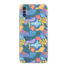 Printify Samsung Galaxy A70 Uyumlu Kamera Korumalı Kapak Memphis Desen Tasarımlı Şeffaf Cep Telefonu Kılıf