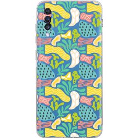 Printify Samsung Galaxy A70 Uyumlu Kamera Korumalı Kapak Memphis Desen Tasarımlı Şeffaf Cep Telefonu Kılıf