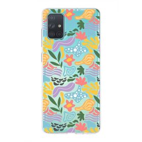 Printify Samsung Galaxy A70S İle Uyumlu 1mm Kapak Memphis Desen Tasarımlı Şeffaf Silikon Cep Telefonu Kılıf