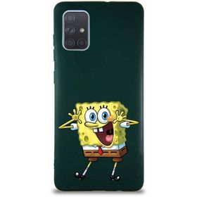 Printify Samsung Galaxy A71 Soft Premier Kapak Sünger Bob Tasarımlı Silikon Cep Telefonu Kılıfı