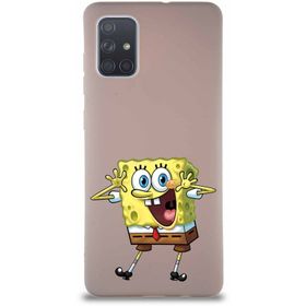 Printify Samsung Galaxy A71 Soft Premier Kapak Sünger Bob Tasarımlı Silikon Cep Telefonu Kılıfı