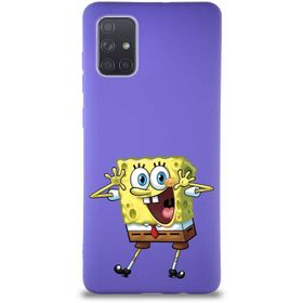 Printify Samsung Galaxy A71 Soft Premier Kapak Sünger Bob Tasarımlı Silikon Cep Telefonu Kılıfı