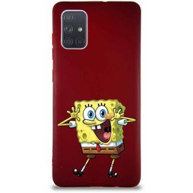 Printify Samsung Galaxy A71 Soft Premier Kapak Sünger Bob Tasarımlı Silikon Cep Telefonu Kılıfı