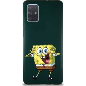Printify Samsung Galaxy A71 Soft Premier Kapak Sünger Bob Tasarımlı Silikon Cep Telefonu Kılıfı
