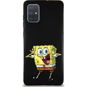 Printify Samsung Galaxy A71 Soft Premier Kapak Sünger Bob Tasarımlı Silikon Cep Telefonu Kılıfı