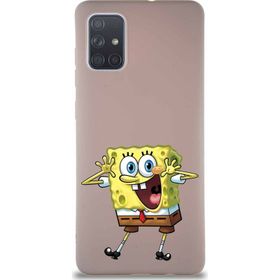 Printify Samsung Galaxy A71 Soft Premier Kapak Sünger Bob Tasarımlı Silikon Cep Telefonu Kılıfı