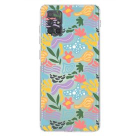 Printify Samsung Galaxy A71 Uyumlu Kamera Korumalı Kapak Memphis Desen Tasarımlı Şeffaf Cep Telefonu Kılıfı