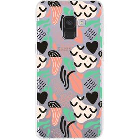 Printify Samsung Galaxy A73 İle Uyumlu 1mm Kapak Memphis Desen Tasarımlı Şeffaf Silikon Cep Telefonu Kılıfı