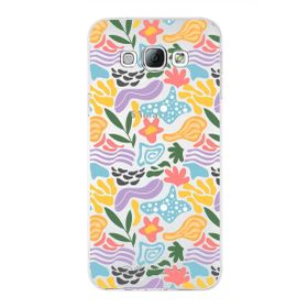 Printify Samsung Galaxy A8 İle Uyumlu 1mm Kapak Memphis Desen Tasarımlı Şeffaf Silikon Cep Telefonu Kılıfı
