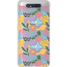 Printify Samsung Galaxy A80 İle Uyumlu 1mm Kapak Memphis Desen Tasarımlı Şeffaf Silikon Cep Telefonu Kılıfı