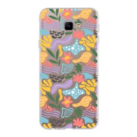 Printify Samsung Galaxy J4 Core İle Uyumlu 1mm Kapak Memphis Desen Tasarımlı Şeffaf Silikon Cep Telefonu Kılıfı