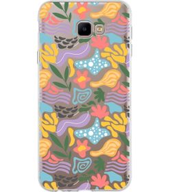 Printify Samsung Galaxy J4 Core İle Uyumlu 1mm Kapak Memphis Desen Tasarımlı Şeffaf Silikon Cep Telefonu Kılıfı