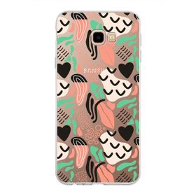 Printify Samsung Galaxy J4 Plus İle Uyumlu 1mm Kapak Memphis Desen Tasarımlı Şeffaf Silikon Cep Telefonu Kılıfı