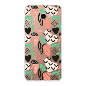 Printify Samsung Galaxy J4 Plus İle Uyumlu 1mm Kapak Memphis Desen Tasarımlı Şeffaf Silikon Cep Telefonu Kılıfı
