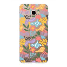 Printify Samsung Galaxy J4 Plus İle Uyumlu 1mm Kapak Memphis Desen Tasarımlı Şeffaf Silikon Cep Telefonu Kılıfı