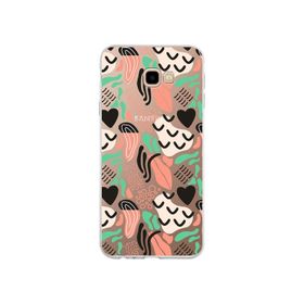 Printify Samsung Galaxy J4 Plus İle Uyumlu 1mm Kapak Memphis Desen Tasarımlı Şeffaf Silikon Cep Telefonu Kılıfı