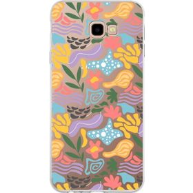 Printify Samsung Galaxy J4 Plus İle Uyumlu 1mm Kapak Memphis Desen Tasarımlı Şeffaf Silikon Cep Telefonu Kılıfı