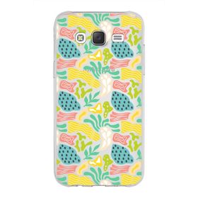 Printify Samsung Galaxy J5 2016 İle Uyumlu 1 mm Kapak Memphis Desen Tasarımlı Şeffaf Silikon Cep Telefonu Kılıf