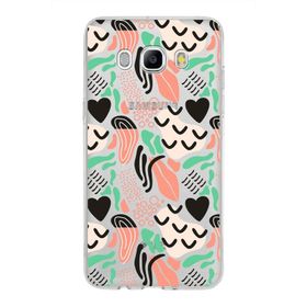 Printify Samsung Galaxy J5 2016 İle Uyumlu 1 mm Kapak Memphis Desen Tasarımlı Şeffaf Silikon Cep Telefonu Kılıf