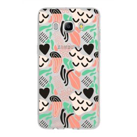 Printify Samsung Galaxy J5 2016 İle Uyumlu 1 mm Kapak Memphis Desen Tasarımlı Şeffaf Silikon Cep Telefonu Kılıf