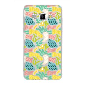 Printify Samsung Galaxy J5 2016 İle Uyumlu 1 mm Kapak Memphis Desen Tasarımlı Şeffaf Silikon Cep Telefonu Kılıf