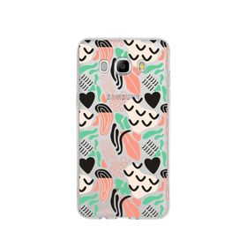Printify Samsung Galaxy J5 2016 İle Uyumlu 1 mm Kapak Memphis Desen Tasarımlı Şeffaf Silikon Cep Telefonu Kılıf