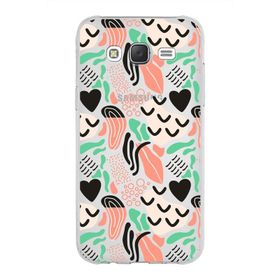 Printify Samsung Galaxy J5 İle Uyumlu 1 mm Kapak Memphis Desen Tasarımlı Şeffaf Silikon Cep Telefonu Kılıf