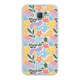 Printify Samsung Galaxy J5 İle Uyumlu 1 mm Kapak Memphis Desen Tasarımlı Şeffaf Silikon Cep Telefonu Kılıf
