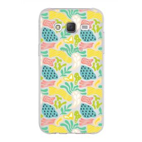 Printify Samsung Galaxy J5 İle Uyumlu 1 mm Kapak Memphis Desen Tasarımlı Şeffaf Silikon Cep Telefonu Kılıf