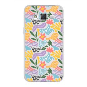Printify Samsung Galaxy J5 İle Uyumlu 1 mm Kapak Memphis Desen Tasarımlı Şeffaf Silikon Cep Telefonu Kılıf