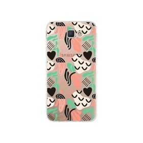 Printify Samsung Galaxy J5 İle Uyumlu 1 mm Kapak Memphis Desen Tasarımlı Şeffaf Silikon Cep Telefonu Kılıf
