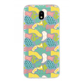 Printify Samsung Galaxy J5 Prime İle Uyumlu 1 mm Kapak Memphis Desen Tasarımlı Şeffaf Silikon Cep Telefonu Kılıf