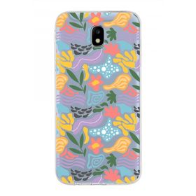 Printify Samsung Galaxy J5 Pro İle Uyumlu 1 mm Kapak Memphis Desen Tasarımlı Şeffaf Silikon Cep Telefonu Kılıf
